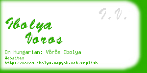 ibolya voros business card